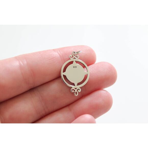 Sterling Silver Compass Pendant, Compass Charm, Compass Pendant - Picture 2 of 3